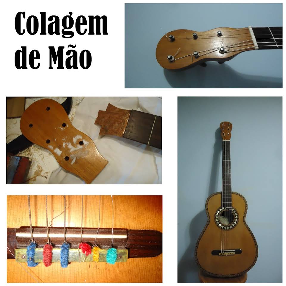 colagem de mão de violão porfÃrio de Martins quebrada